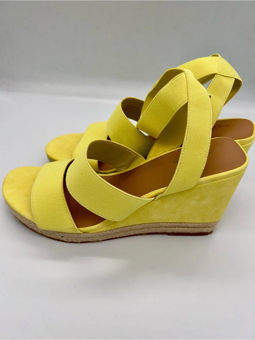 Caslon Yellow Women's Espadrille Wedge Sandals - Bright Yellow Strappy Style